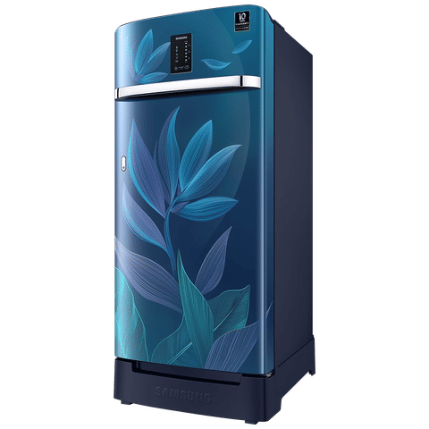 SAMSUNG 189 Litres 5 Star Direct Cool Single Door Refrigerator with Base Stand Drawer (RR21C2F259UHL, Paradise Bloom Blue)