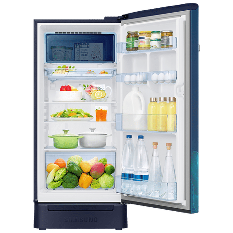 SAMSUNG 189 Litres 5 Star Direct Cool Single Door Refrigerator with Base Stand Drawer (RR21C2F259UHL, Paradise Bloom Blue)