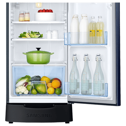 SAMSUNG 183 Litres 5 Star Direct Cool Single Door Refrigerator with Anti Bacterial Gasket (RR20D2825HVNL, Blue Arctic)