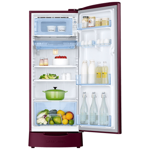 SAMSUNG 183 Litres 5 Star Direct Cool Single Door Refrigerator with Anti Bacterial Gasket (RR20D2825RZNL, Burgundy Red)