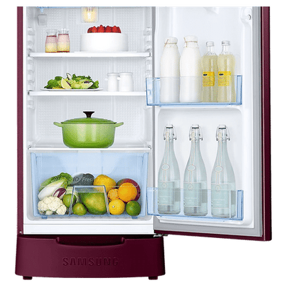 SAMSUNG 183 Litres 5 Star Direct Cool Single Door Refrigerator with Anti Bacterial Gasket (RR20D2825RZNL, Burgundy Red)