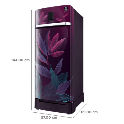 SAMSUNG 215 Litres 4 Star Direct Cool Single Door Refrigerator with Anti Bacterial Gasket (RR23D2F349R/HL, Paradise Bloom Purple)