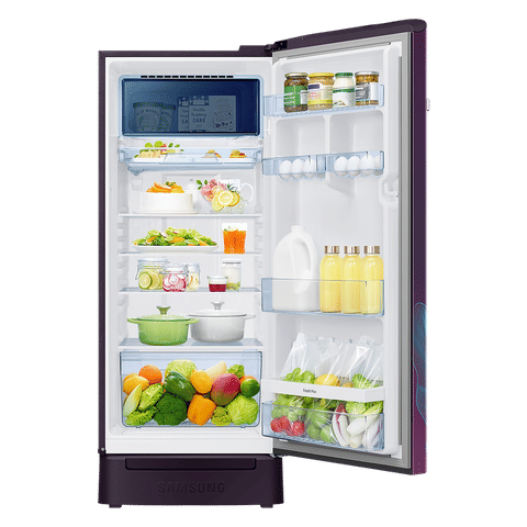 SAMSUNG 215 Litres 4 Star Direct Cool Single Door Refrigerator with Anti Bacterial Gasket (RR23D2F349R/HL, Paradise Bloom Purple)