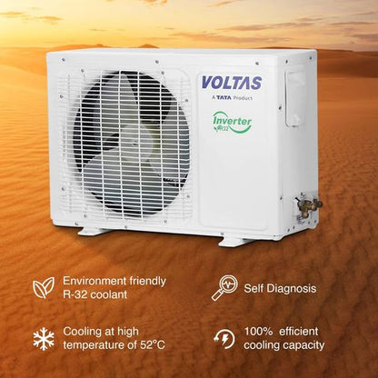 VOLTAS Vectra Pearl 4 in 1 Convertible 0.8 Ton 3 Star Inverter Split AC with Turbo Cooling (2023 Model, Copper Condenser)