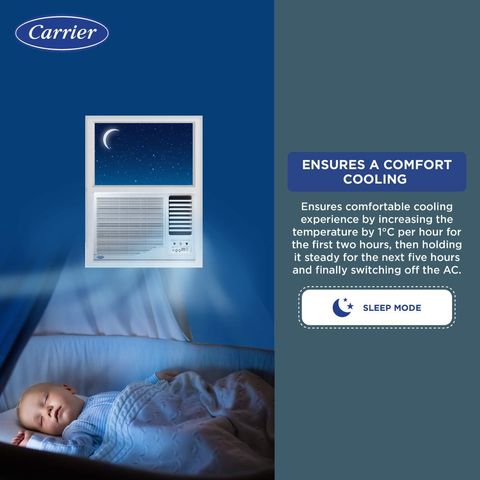 Carrier ESTRELLA Ex 1 Ton 3 Star Window AC (2024 Model, Copper Condenser, Dust Filter, CAW12EC3R34F0)