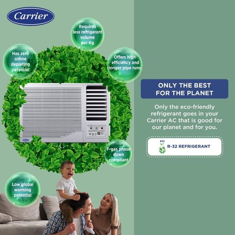 Carrier ESTRELLA Ex 1 Ton 3 Star Window AC (2024 Model, Copper Condenser, Dust Filter, CAW12EC3R34F0)