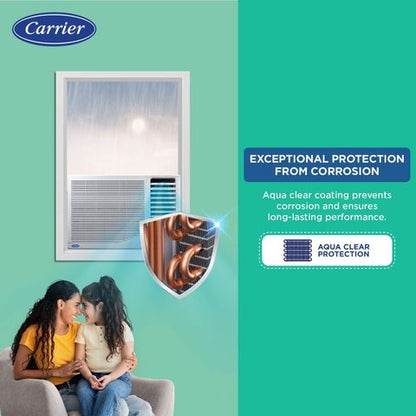 Carrier ESTRELLA Ex 1 Ton 3 Star Window AC (2024 Model, Copper Condenser, Dust Filter, CAW12EC3R34F0)