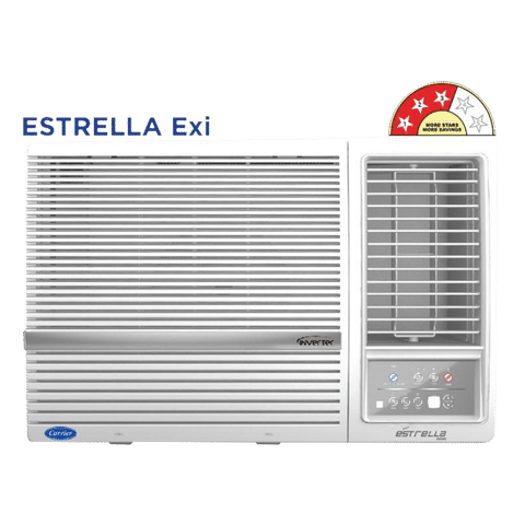 Carrier ESTRELLA EXi 1.5 Ton 3 Star Inverter Window AC (2024 Model, Copper Condenser, Dust Filter, CIW18EC3R34F0)