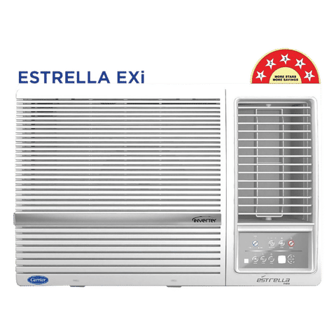 Carrier ESTRELLA Exi 1.5 Ton 5 Star Inverter Window AC (2024 Model, Copper Condenser, Dust Filter, CIW18EC5R32F0)