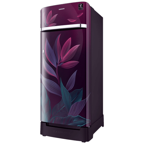 SAMSUNG 215 Litres 5 Star Direct Cool Single Door Refrigerator with Base Stand Drawer (RR23D2H259RHL, Paradise Bloom Purple)