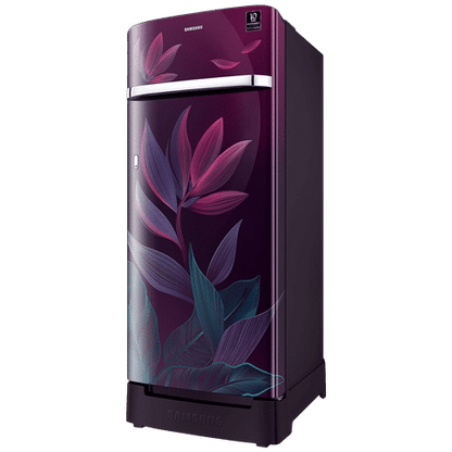 SAMSUNG 215 Litres 5 Star Direct Cool Single Door Refrigerator with Base Stand Drawer (RR23D2H259RHL, Paradise Bloom Purple)