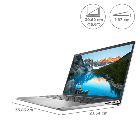 DELL Inspiron 3520 Intel Core i3 12th Gen Notebook Laptop (8GB, 512GB SSD, Windows 11, 15.6 inch Full HD Display, MS Office 2021, Silver, 1.85 KG)