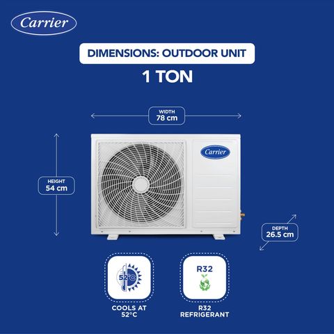 Carrier Ester Neo Plus Exi 6 in 1 Convertible 1 Ton 3 Star Inverter Split AC with Auto Cleanser (2024 Model, Copper Condenser, CAI12ER3R34F0)