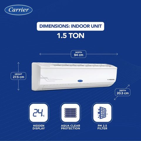 Carrier Ester Neo Exi 6 in 1 Convertible 1.5 Ton 4 Star Inverter Split AC with Auto Cleanser (2024 Model, Copper Condenser, CAI18ES4R33F0)