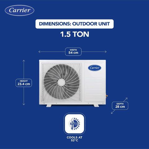 Carrier Ester Pro Exi 6 in 1 Convertible 1.5 Ton 5 Star Inverter Split AC with Auto Cleanser (2024 Model, Copper Condenser, CAI18ES5R34F1)