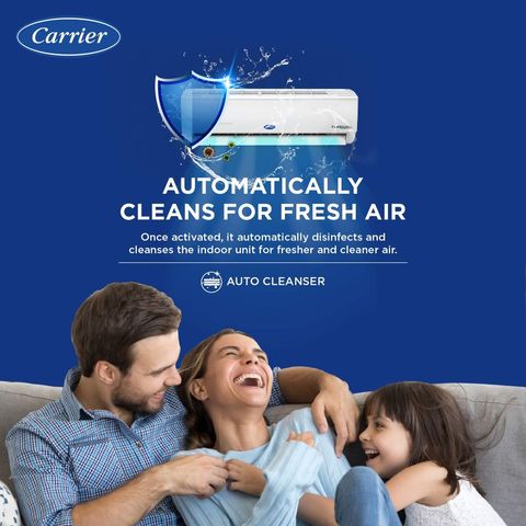 Carrier Ester Pro Exi 6 in 1 Convertible 1.5 Ton 5 Star Inverter Split AC with Auto Cleanser (2024 Model, Copper Condenser, CAI18ES5R34F1)