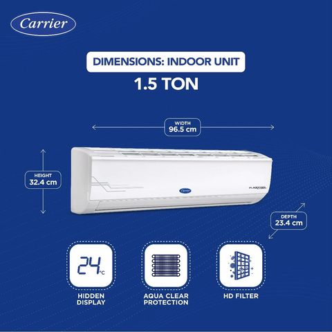 Carrier Ester Pro Exi 6 in 1 Convertible 1.5 Ton 5 Star Inverter Split AC with Auto Cleanser (2024 Model, Copper Condenser, CAI18ES5R34F1)