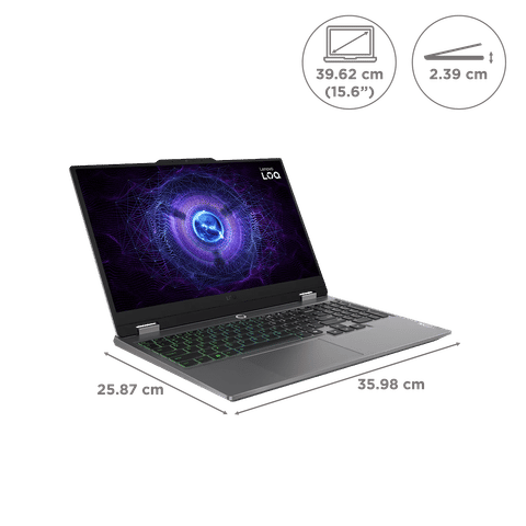 Lenovo LOQ 15IAX9 Intel Core i5 12th Gen Gaming Laptop (12GB, 512GB SSD, Windows 11 Home, 4GB Graphics, 15.6 inch 144 Hz Full HD IPS Display, NVIDIA GeForce RTX 2050, MS Office 365, Luna Grey, 2.38 KG)