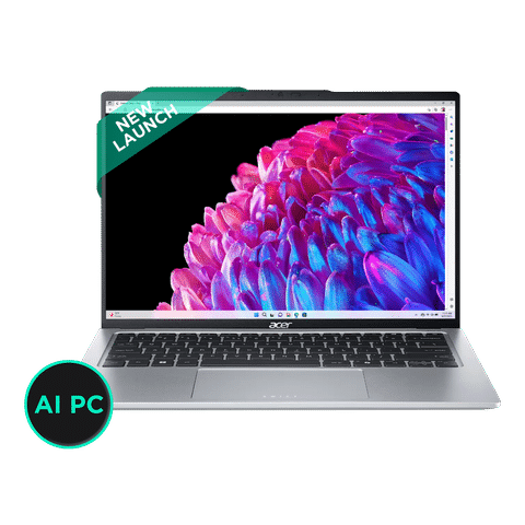 acer Swift Go Intel Core Ultra 5 Thin & Light Laptop (16GB, 512GB SSD, Windows 11 Home, 14 inch WQXGA Plus IPS Display, MS Office 2021, Pure Silver, 1.3 KG)