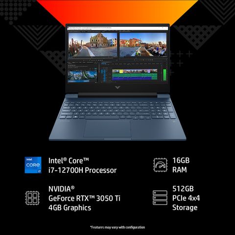 HP Victus 15 Intel Core i5 12th Gen Gaming Laptop (16GB, 512GB SSD, Windows 11 Home, 4GB Graphics, 15.6 inch 144 Hz FHD Display, NVIDIA GeForce RTX 3050, MS Office 2021, Performance Blue, 2.37 KG)