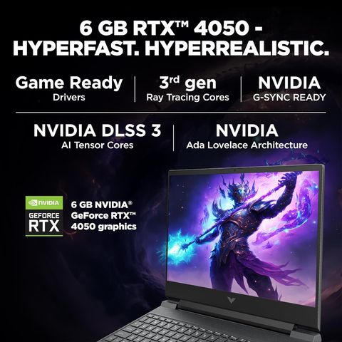 HP Victus 15 Intel Core i7 13th Gen Gaming Laptop (16GB, 1TB SSD, Windows 11, 6GB Graphics, 15.6 inch 144 Hz FHD Display, NVIDIA GeForce RTX 4050, MS Office 2021, Mica Silver, 2.29 KG)