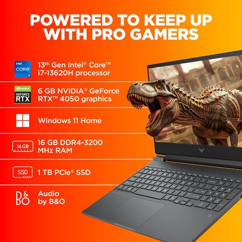 HP Victus 15 Intel Core i7 13th Gen Gaming Laptop (16GB, 1TB SSD, Windows 11, 6GB Graphics, 15.6 inch 144 Hz FHD Display, NVIDIA GeForce RTX 4050, MS Office 2021, Mica Silver, 2.29 KG)