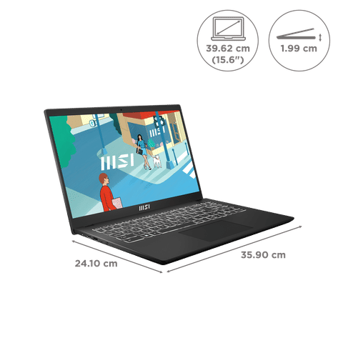 MSI Modern 15 Intel Core i7 13th Gen Laptop (16GB, 512GB SSD, Windows 11 Home, 15.6 inch Full HD Display, MS Office 2021, Classic Black, 1.9 KG)