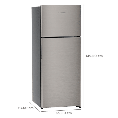 LIEBHERR Pure 245 Litres 2 Star Frost Free Double Door Refrigerator with Antibacterial Gasket (TCPgsB 2411, Grey Steel)