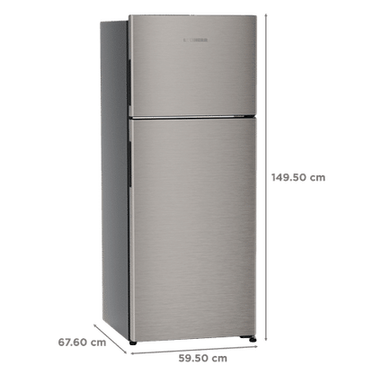 LIEBHERR Pure 245 Litres 2 Star Frost Free Double Door Refrigerator with Antibacterial Gasket (TCPgsB 2411, Grey Steel)