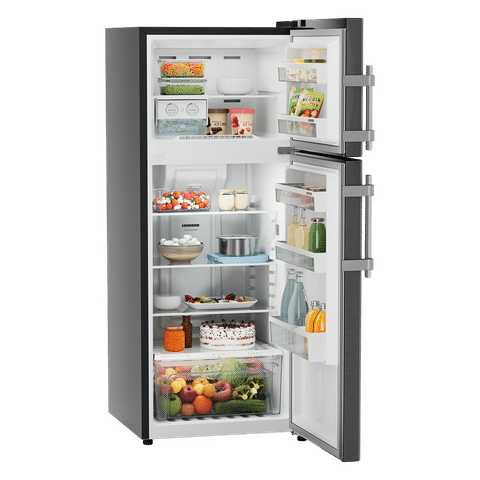 LIEBHERR Pure 245 Litres 2 Star Frost Free Double Door Refrigerator with Antibacterial Gasket (TCLbsB 2411, Black Steel)