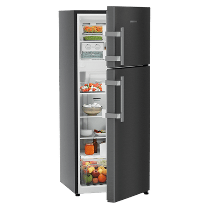 LIEBHERR Pure 245 Litres 2 Star Frost Free Double Door Refrigerator with Antibacterial Gasket (TCLbsB 2411, Black Steel)