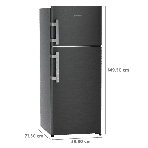 LIEBHERR Pure 245 Litres 2 Star Frost Free Double Door Refrigerator with Antibacterial Gasket (TCLbsB 2411, Black Steel)