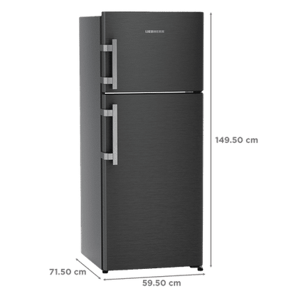 LIEBHERR Pure 245 Litres 2 Star Frost Free Double Door Refrigerator with Antibacterial Gasket (TCLbsB 2411, Black Steel)