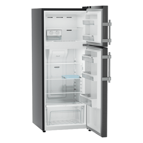 LIEBHERR Pure 245 Litres 2 Star Frost Free Double Door Refrigerator with Antibacterial Gasket (TCLbsB 2411, Black Steel)