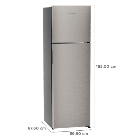 LIEBHERR Cluster 1 316 Litres 2 Star Frost Free Double Door Refrigerator with Central Duo Cooling (TDPgsB 3111, Grey Steel)