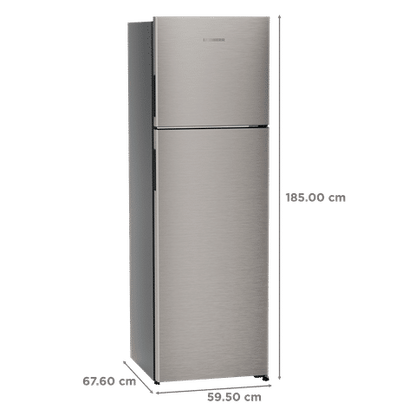 LIEBHERR Cluster 1 316 Litres 2 Star Frost Free Double Door Refrigerator with Central Duo Cooling (TDPgsB 3111, Grey Steel)