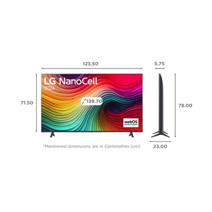 LG NANO80 Nano Cell 139.7 cm (55 inch) 4K Ultra HD LED WebOS TV with AI Customization (2024 model)