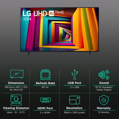 LG UT90 165.1 cm (65 inch) 4K Ultra HD LED WebOS TV with Filmmaker Mode (2024 model)