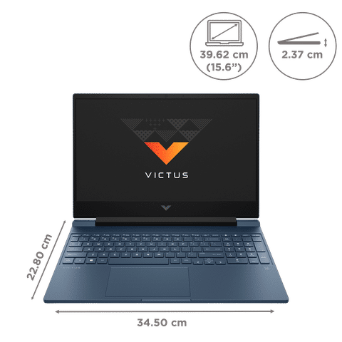 HP Victus 15-FA1310TX Intel Core i5 12th Gen Gaming Laptop (8GB, 512GB SSD, Windows 11, 4GB Graphics, 15.6 inch 144 Hz Full HD Display, NVIDIA GeForce RTX 2050, MS Office, Performance Blue, 2.37 KG)