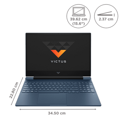 HP Victus 15-FA1310TX Intel Core i5 12th Gen Gaming Laptop (8GB, 512GB SSD, Windows 11, 4GB Graphics, 15.6 inch 144 Hz Full HD Display, NVIDIA GeForce RTX 2050, MS Office, Performance Blue, 2.37 KG)