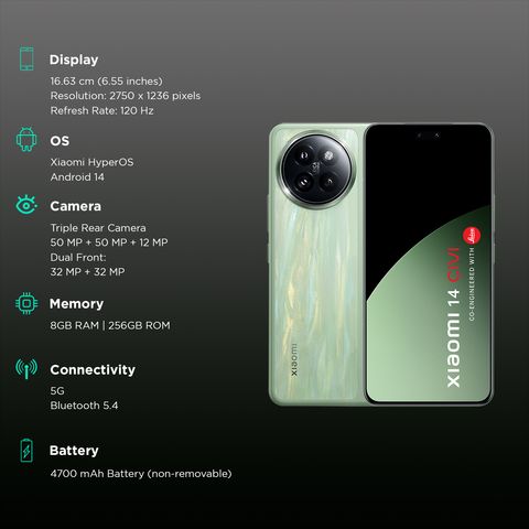 Xiaomi 14 CIVI 5G (8GB RAM, 256GB, Matcha Green)