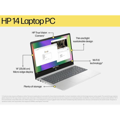 HP 14-gr1023TU Intel Core Ultra 7 Laptop (16GB, 512GB SSD, Windows 11 Home, 14 inch Full HD IPS Display, MS Office 2021, Natural Silver Aluminum, 1.4 KG)