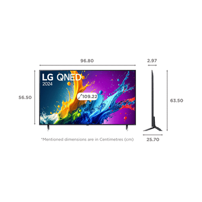 LG QNED82T 109.22 cm (43 inch) 4K Ultra HD QNED Web OS TV with AI Processor 4K Gen7 (2024 model)