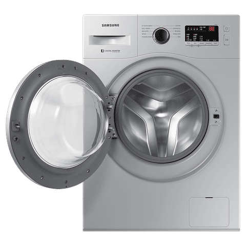 SAMSUNG 7 kg 5 Star Fully Automatic Front Load Washing Machine (WW70R20GLSS/TL, DIT Motor, Silver)