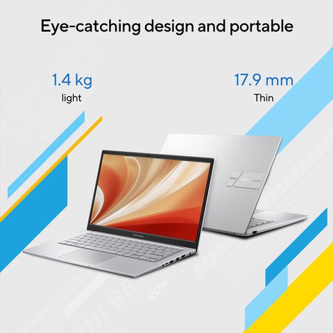 ASUS Vivobook 14 Intel Core i5 13th Gen Thin & Light Laptop (16GB, 512GB SSD, Windows 11 Home, 14 inch Full HD Display, MS Office 2021, Transparent Silver, 1.4 KG)