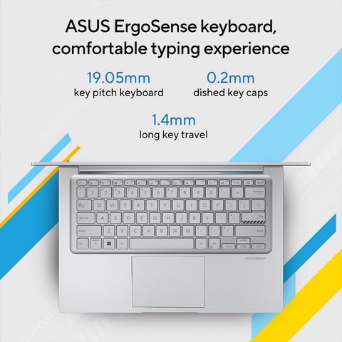 ASUS Vivobook 14 Intel Core i5 13th Gen Thin & Light Laptop (16GB, 512GB SSD, Windows 11 Home, 14 inch Full HD Display, MS Office 2021, Transparent Silver, 1.4 KG)