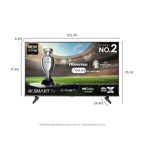 Hisense A65N 139 cm (55 inch) LED 4K Ultra HD Google TV with Dolby Vision and Dolby Digital (2024 model)