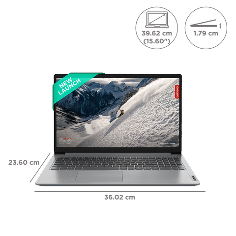 Lenovo IdeaPad 1 15IGL7 Intel Celeron Laptop (8GB, 512GB SSD, Windows 11 Home, 15.6 inch HD Display, MS Office 2021, Cloud Grey, 1.54 KG)