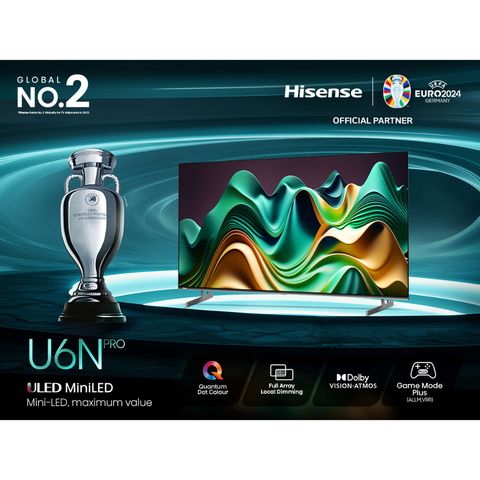 Hisense U6N Pro 165 cm (65 inch) 4K Ultra HD Mini LED VIDAA TV with Dolby Vision & Dolby Atmos