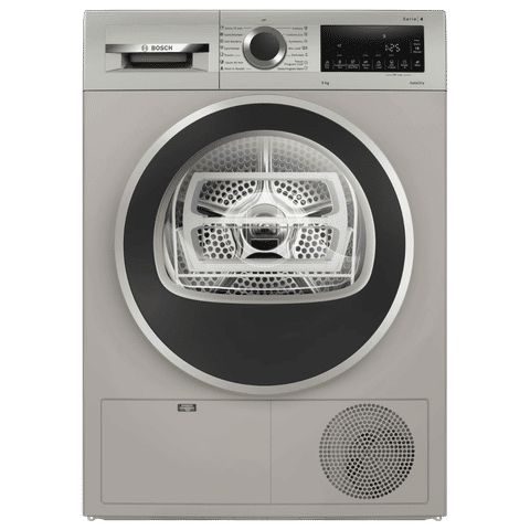 BOSCH 9 kg Fully Automatic Front Load Dryer (Series 4, WPG24108IN, In-Built Heater, Silver Inox)